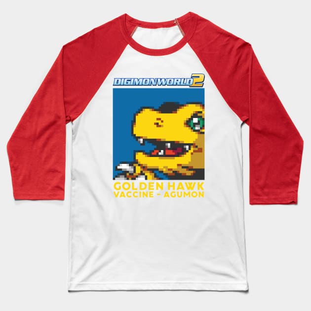 digimon world 2 golden hawk agumon Baseball T-Shirt by DeeMON